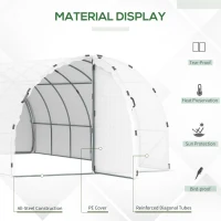 Outsunny 19' x 10' x 6' Large Walk-in Tunnel Greenhouse Garden Plant House, White(m-4)