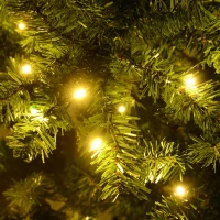 HOMCOM 6' PVC Pre Lit Artificial Christmas Tree with Metal Stand  250 Warm White LED  798 Tips  Green(m-7)