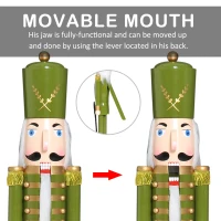 HomCom 42" Wooden Traditional Nutcracker Soldier Figure with Sword - Green(m-5)