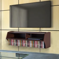 HomCom 48" Wall Mounted Floating Media Console - Brown(m-2)