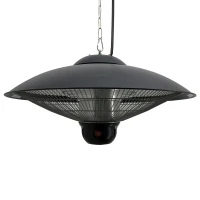 Outsunny 1500W Ceiling Mounted Round Outdoor Electric Patio Heater with LED Light and Remote Control(m-5)