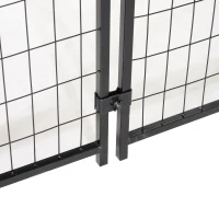 PawHut Outdoor Dog Kennel Run House Crate Cage Enclosure Anti-Sun Roof Patio Pet Shelter - Gray and Black(m-16)