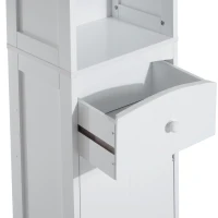 HomCom 67" Tall Colonial Style Free Standing Bathroom Storage Corner Cabinet - White(m-10)