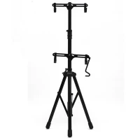 Aosom 63" Free Standing Tripod Gravity Dual Bike Storage Rack Repair Stand - Black(m-1)