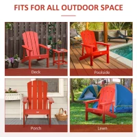 Outsunny Adirondack Chair, HDPE Fire Pit Chair, Weather Resistant Outdoor Chair for Patio, Garden, Backyard, Lawn, Red(m-7)
