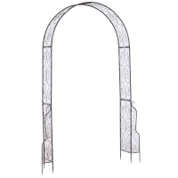 Outsunny 7.5' Metal Outdoor Garden Arch Arbor Trellis - Black Bronze(m-4)