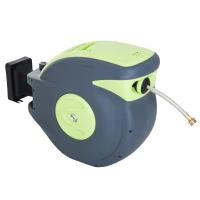 Outsunny 100’ Plastic Portable Outdoor Wall Mount Retractable Water Hose Reel(m-2)