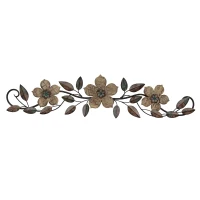 Stratton 38" Floral Patterned Wood Over the Door Wall Decor(m-1)