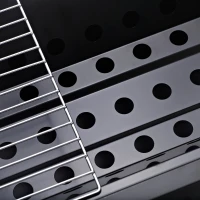 Outsunny 41" Folding Outdoor Charcoal BBQ Grill with Non-Stick Pan and Good Air Ventilation(m-8)