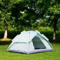Outsunny 7' x 6' 2-Person Instant Tent with Rainfly - Green / Sky Blue(m-2)