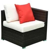 Outsunny 6 Piece Outdoor Patio Garden Conversation PE Rattan Wicker Sofa Sectional Furniture Set(m-7)