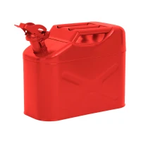HomCom 2.5 Gallon 10 Liter Steel Jerry Can w/ Nozzle - Red(m-3)