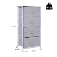 HOMCOM 26"  4 Drawer Vertical Storage Cube Dresser with Fabric Bins(m-3)