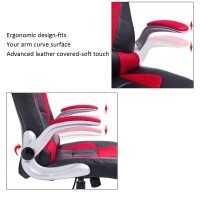 HomCom High Back Racing Style Ergonomic Gaming Chair With Armrest, Lumbar And Head Support - Red / Black(m-6)