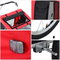 Aosom Elite Pet Dog Bike Bicycle Trailer Stroller Jogger w/ Suspension - Red and Black(m-8)