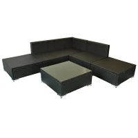 Outsunny 6 Piece Outdoor Patio PE Rattan Wicker Sofa Sectional Furniture Set(m-7)