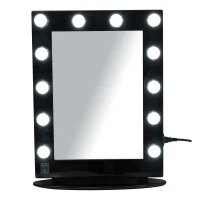 HomCom LED Lighted Make-Up Vanity Mirror - Black(m-3)