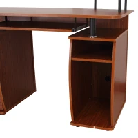 HomCom Computer PC Desk Table Work Station w/Printer Shelf Home Office Furniture - Brown(m-7)