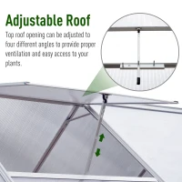 Outsunny Aluminum 4.25' L x 6.25'W x 7.2'H Polycarbonate Portable Walk-In Garden Greenhouse(m-8)