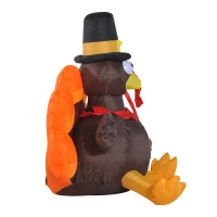 HomCom 3.5ft Outdoor Thanksgiving Inflatable - Mega Pilgrim Turkey(m-5)