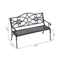Outsunny 49" Decorative Outdoor Garden Bench(m-4)