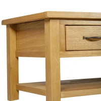 HomCom Solid Oak Frame Rectangle Coffee Table with Drawer and Lower Storage Shelf(m-7)