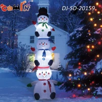 COMIN 10 Foot Tall Inflatable Stacked Snowman Inflatable Christmas Yard Decoration(m-11)