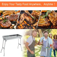 Outsunny 28" Stainless Steel Small Portable Folding Charcoal BBQ Grill Set(m-5)