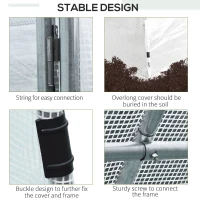 Outsunny 19' x 10' x 6' Large Walk-in Tunnel Greenhouse Garden Plant House, White(m-7)