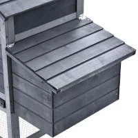 PawHut 59" Solid Wood Enclosed Outdoor Backyard Chicken Coop Kit with Nesting Box - Grey(m-11)