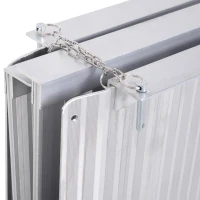 HomCom Small Portable Tri-Fold Lightweight Aluminum Stair Doorway Entry Disability Ramp - Silver(m-13)