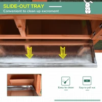 PawHut 62" Wooden Outdoor Rabbit Hutch with Detachable Run and Elevated Main House(m-4)