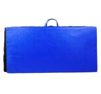 Soozier 8' x 4' x 2" PU Leather Folding Gymnastics / Martial Arts Tumbling Mat - Blue(m-5)