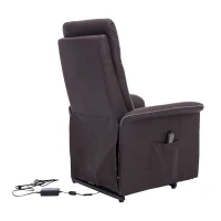 HomCom Faux Leather Three Position Lift Chair Recliner With Remote - Brown(m-10)