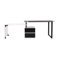 HomCom 52”- 85” Swivel Computer Table Desk - Black/White(m-5)