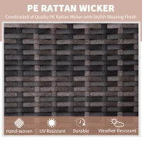 Outsunny Outdoor Patio Recliner with All Hand-Woven Wicker, Adjustable Lounge Chair w/ Cushions, Rust-Resistant Metal Frame for Backyard, Garden, Patio, Red(m-4)