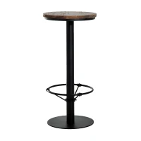HomCom Urban Rustic Coffee Shop Brew Pub Tall Standing Bar Height Wood Top Round Table - Wood(m-4)