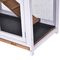 PawHut Wooden 2-Tier Rabbit Hutch with Outdoor Run and Ramp, Spacious Backyard Bunny Cage, Small Animal House(m-12)