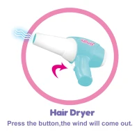 Open Box Qaba Kids Fashion Pretend Play Set Princess Vanity Table with Lights, Sounds and Accessories - Light Blue / Pink(m-8)