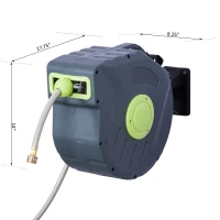 Outsunny 50’ Plastic Portable Outdoor Wall Mount Retractable Water Hose Reel(m-3)