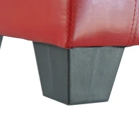 HOMCOM Chic Ottoman Bench, Faux Leather Storage Footrest, Modern Sofa Shoe Bench, Vibrant Red - Perfect for Living Room & Entryway(m-8)