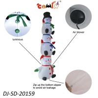 COMIN 10 Foot Tall Inflatable Stacked Snowman Inflatable Christmas Yard Decoration(m-4)