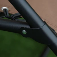 Outsunny Outdoor Rocking Chairs, Foldable Reclining Zero Gravity Lounge Rocker with Pillow, Cup & Phone Holder, Combo Design with Folding Legs, Brown(m-12)