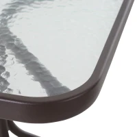 Outsunny 3-Piece Outdoor Rocking Chair and Table Set, Sling Fabric Glider for Patio, Garden Relaxation(m-10)