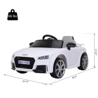 Aosom 6V Audi TT RS Kids Oudtoor Electric Sports Car Vehicle Ride On Toy One Seat with Remote Control - White(m-3)