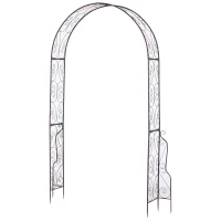 Outsunny 7.5' Metal Outdoor Garden Arch Arbor Trellis - Black Bronze(m-8)