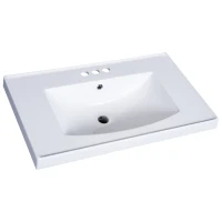 Kleankin 34” Modern Resin Single Resin Sink Bathroom Vanity Set - White(m-6)