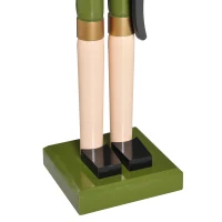 HomCom 42" Wooden Traditional Nutcracker Soldier Figure with Sword - Green(m-10)