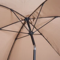 Outsunny 10’ Aluminum Outdoor Patio Umbrella with Tilt and Crank – Latte Brown(m-5)