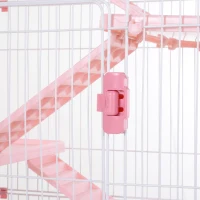 PawHut 6-level Indoor Rabbit Enclosure Small Animal Hutch Pink(m-10)